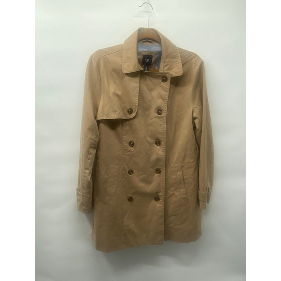 Women's Gap Tan Double-Breasted Trench Coat M - Picture 2 of 5